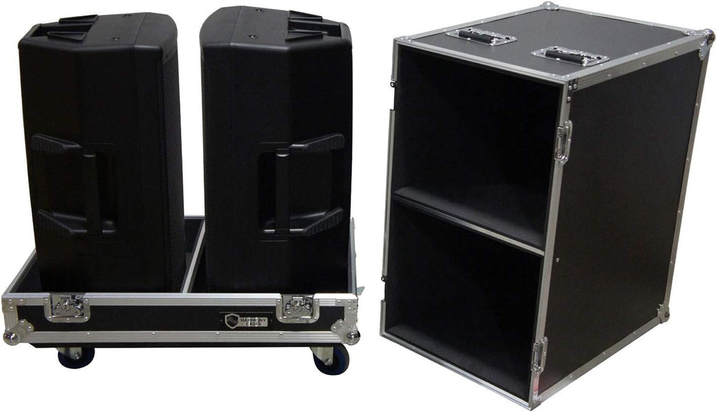 Harmony Audio Cases HC2EON15C Pro DJ Rolling Road Case Compatible with (2) JBL EON615 Speakers