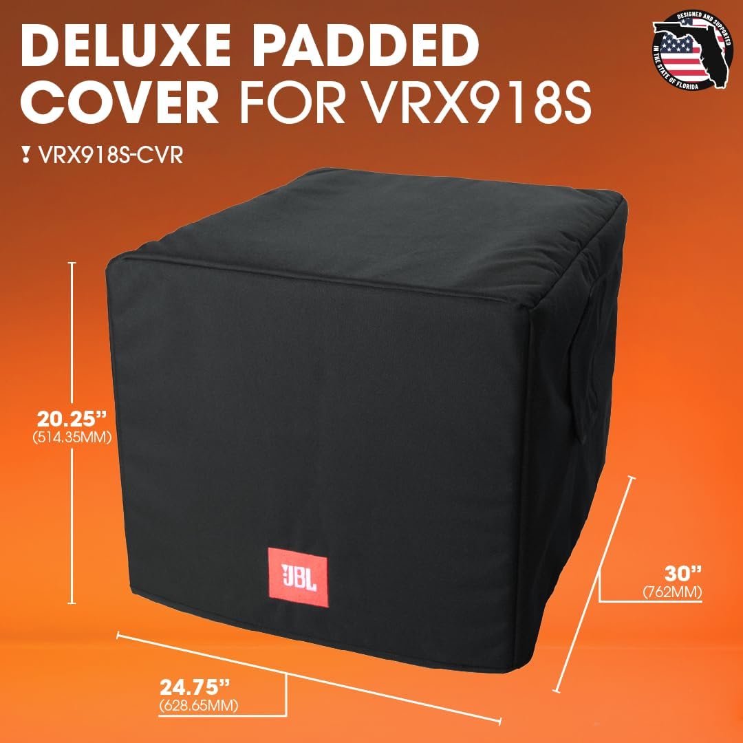 JBL Bags Deluxe Padded Nylon Speaker Cover Fits VRX918S or SRX718S Loudspeakers, Black (VRX918S-CVR)