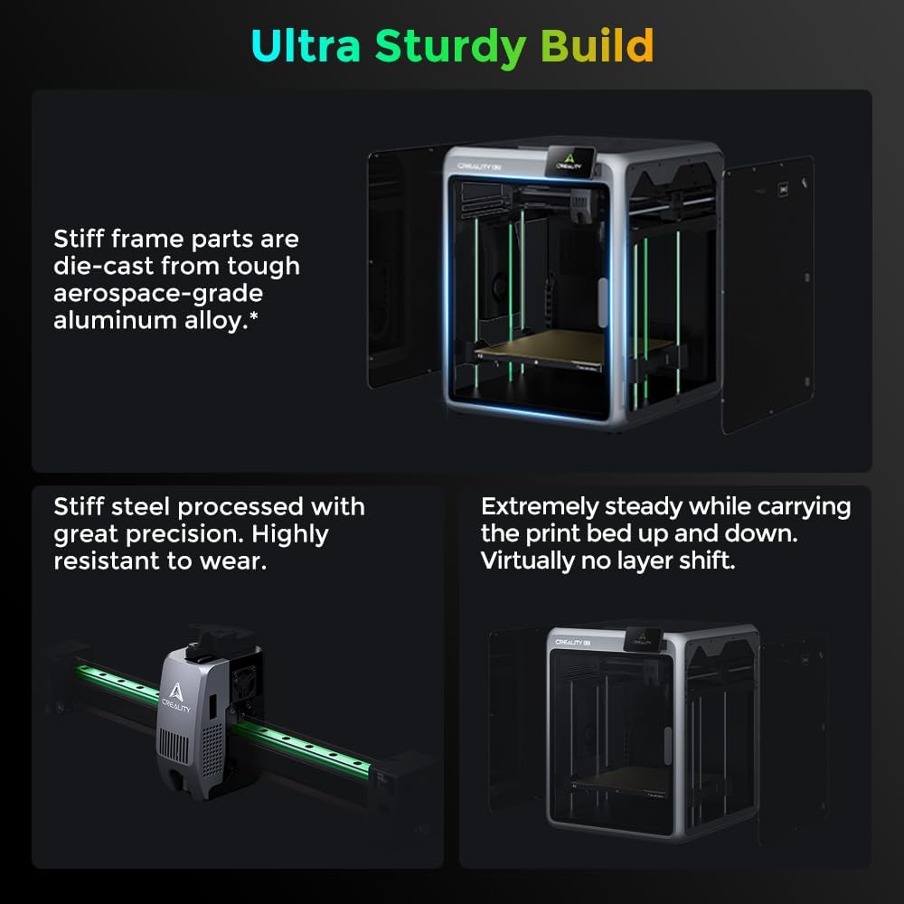 Official Creality K2 Combo 3D Printer, Multicolor 3D Printers with CFS, 600mm/s Printing Speed 300℃ Direct Drive Extruder Auto Leveling Chamber AI Camera, Printing Size 10.24x10.24x10.24 inch