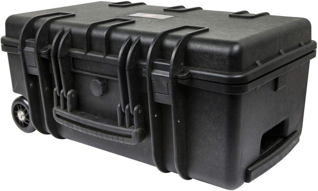 Monoprice Weatherproof Hard Case - 22 x 14 x 10 Inches, With Wheels and Customizable Foam, Shockproof, IP67, Ultraviolet And Impact Resistant Material, Black - Pure Outdoor Collection