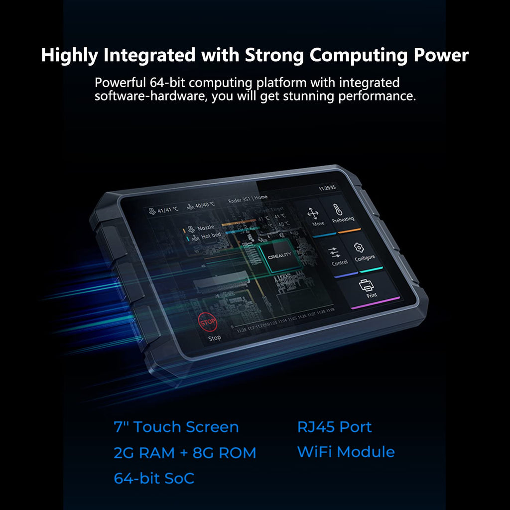 Creality Sonic Pad Klipper, 7 Inch Touch Screen 3D Printer Accessories Smart Pad Based on Klipper Firmware with Higher Printing Speed for Ender 3 V3 SE/Ender 3 Max Neo/Ender 3 V2/Ender 3 S1 3D Printer