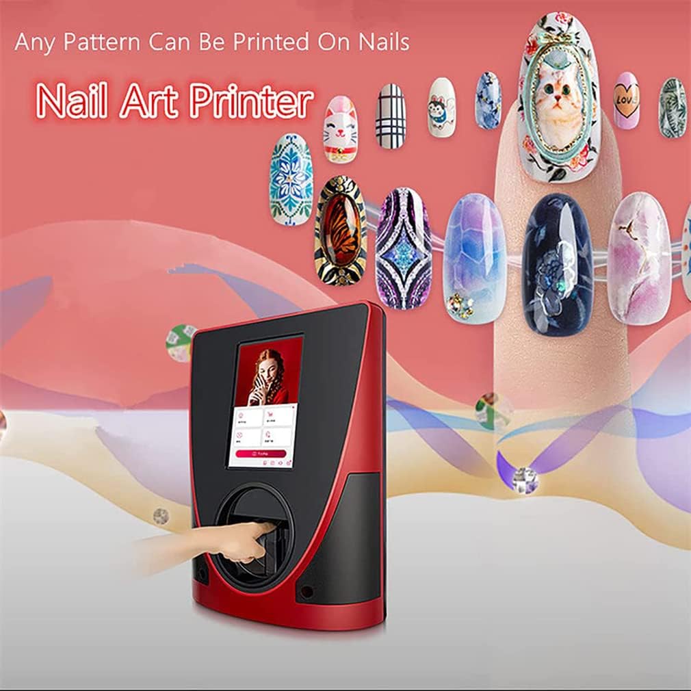 Smart Nail Art Printer, 3D Automatic Manicure Printer, Photo Pattern Printing Nail Film Printer, Support WiFi/DIY, AI Recognition of Nail Face, for Kid/Nail Studio/Manicurist/Nail Lovers