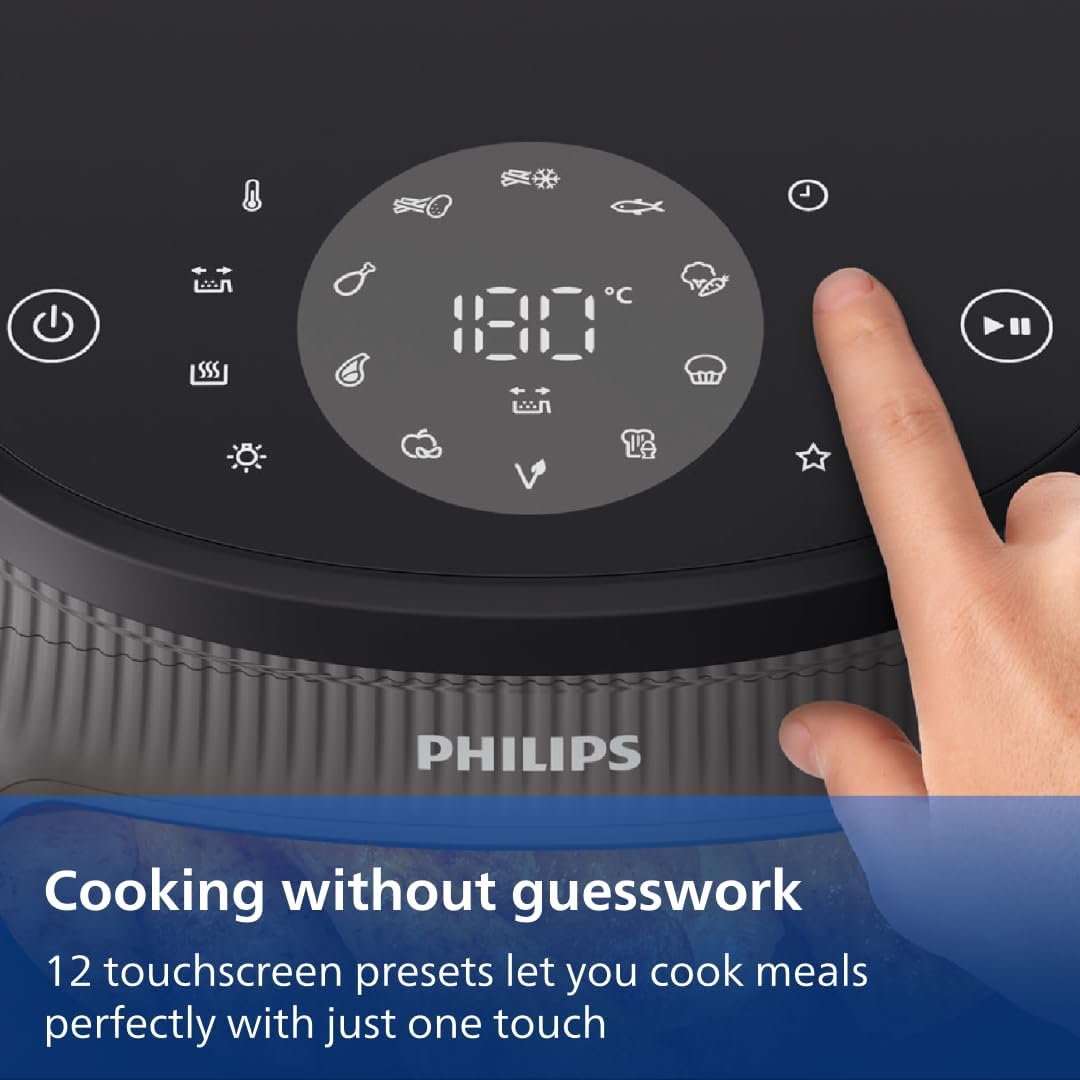 Philips Airfryer 3000 Series - Premium 6.5qt Airfryer with Window, RapidAir Plus Technology, 16 Ways to Cook, 90% Less Fat, Easy to Clean, Touchscreen, Energy Saving (NA330/00)