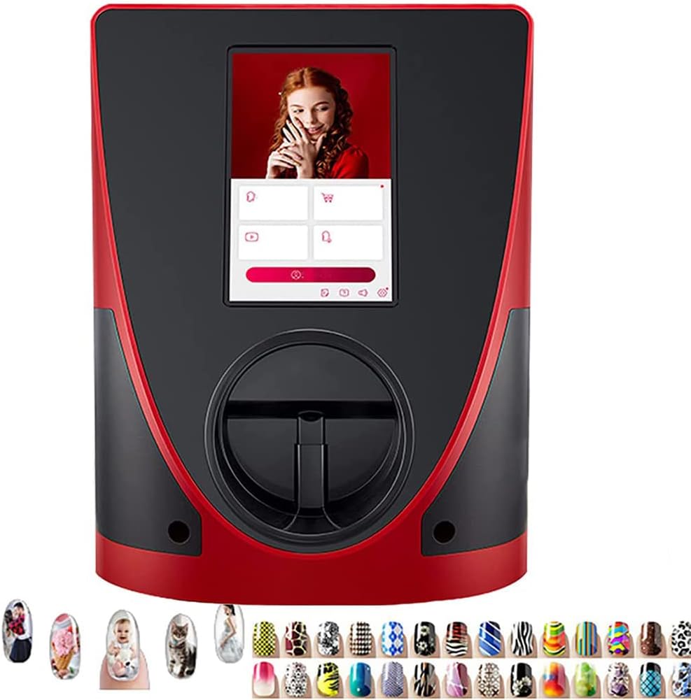 Smart Nail Art Printer, 3D Automatic Manicure Printer, Photo Pattern Printing Nail Film Printer, Support WiFi/DIY, AI Recognition of Nail Face, for Kid/Nail Studio/Manicurist/Nail Lovers