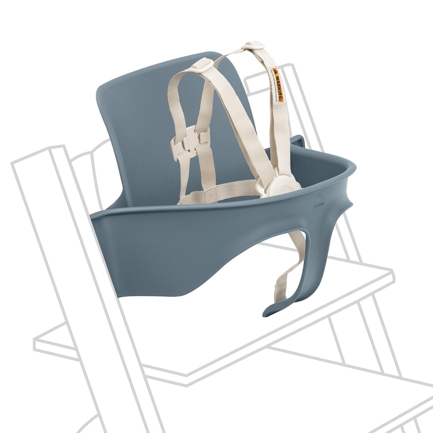 Stokke Tripp Trapp Baby Set 2, Fjord Blue - Ages 6-36 Months - Convert the Tripp Trapp Chair into a Comfortable High Chair - Includes Stokke Harness 2
