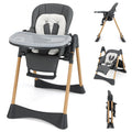INFANS Baby High Chair, High Chairs for Babies & Toddlers with Adjustable Height Backrest Footrest Removable Tray, Easy to Clean PU Seat Convertible Quick Folding Portable Highchair