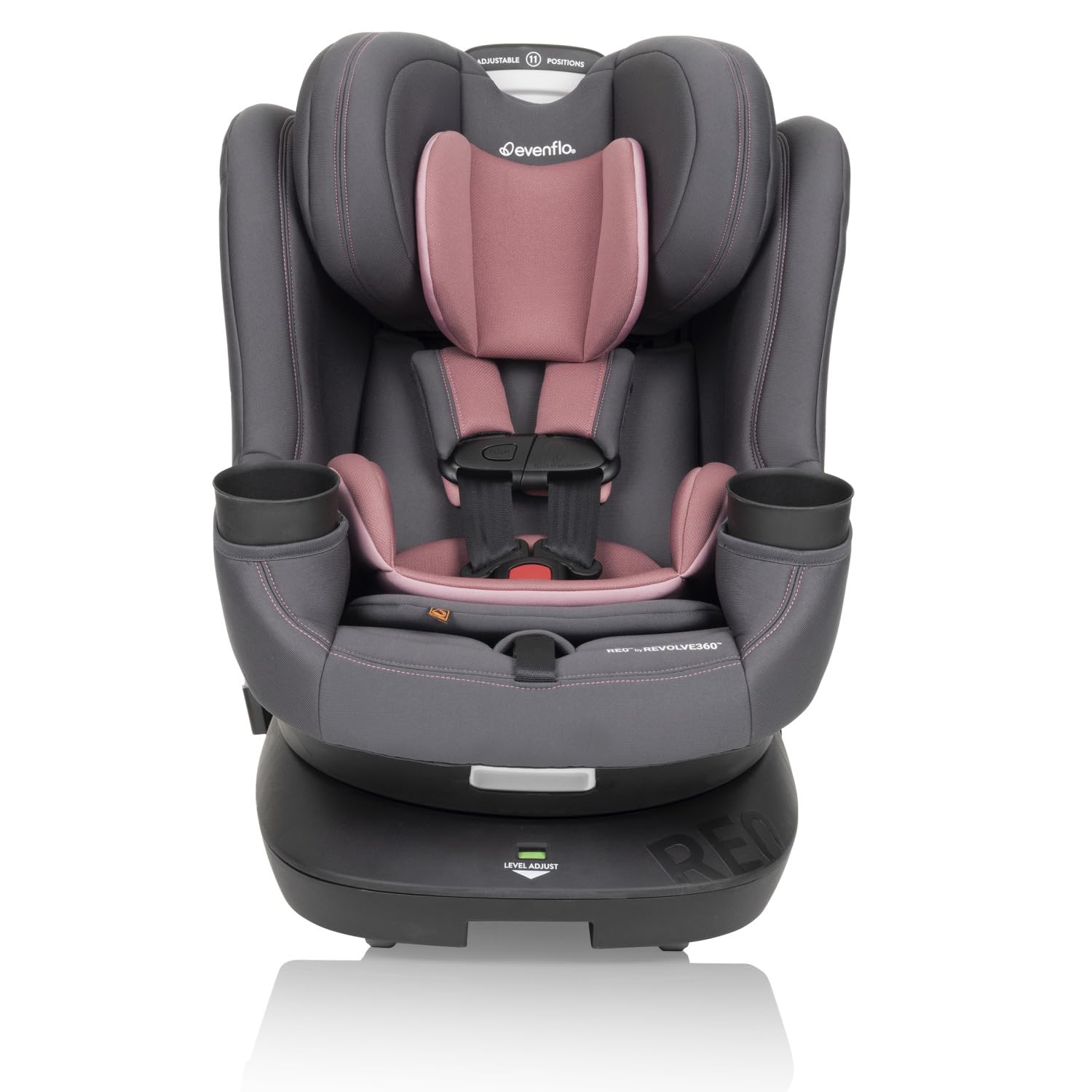 Evenflo REO by Revolve360 Rotating Convertible Car Seat with Quick Clean Cover, Infant to Toddler, Forward and Rear Facing, Compact Design, One-time Install (Chelsea)