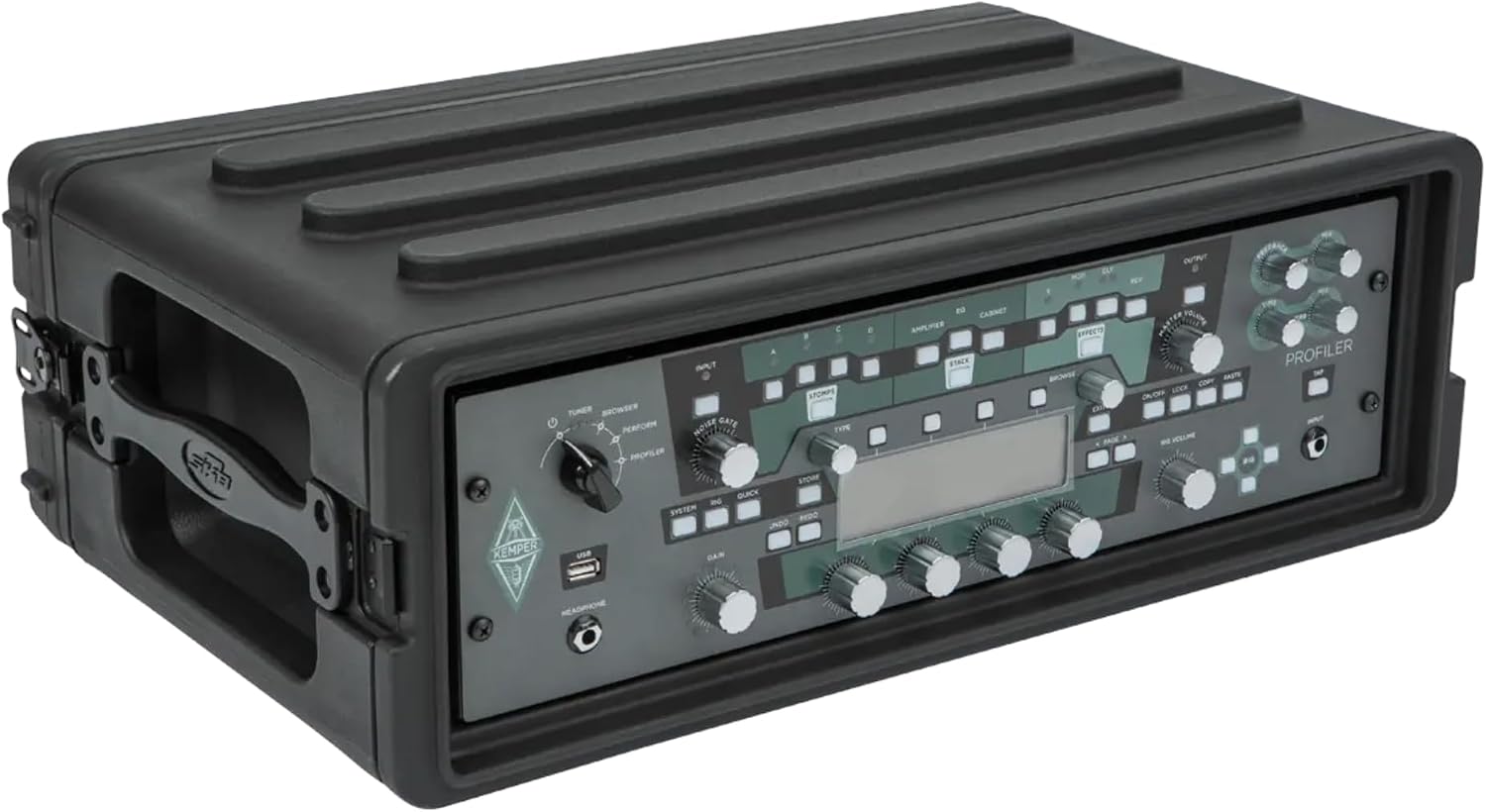SKB Shallow Rack 3U - Roto-Molded for Durability & Impact Resistance, Waterproof & Stackable Design, with Twist Latches & Rubber Feet - Ideal for Secure Equipment Storage & Transport, Black