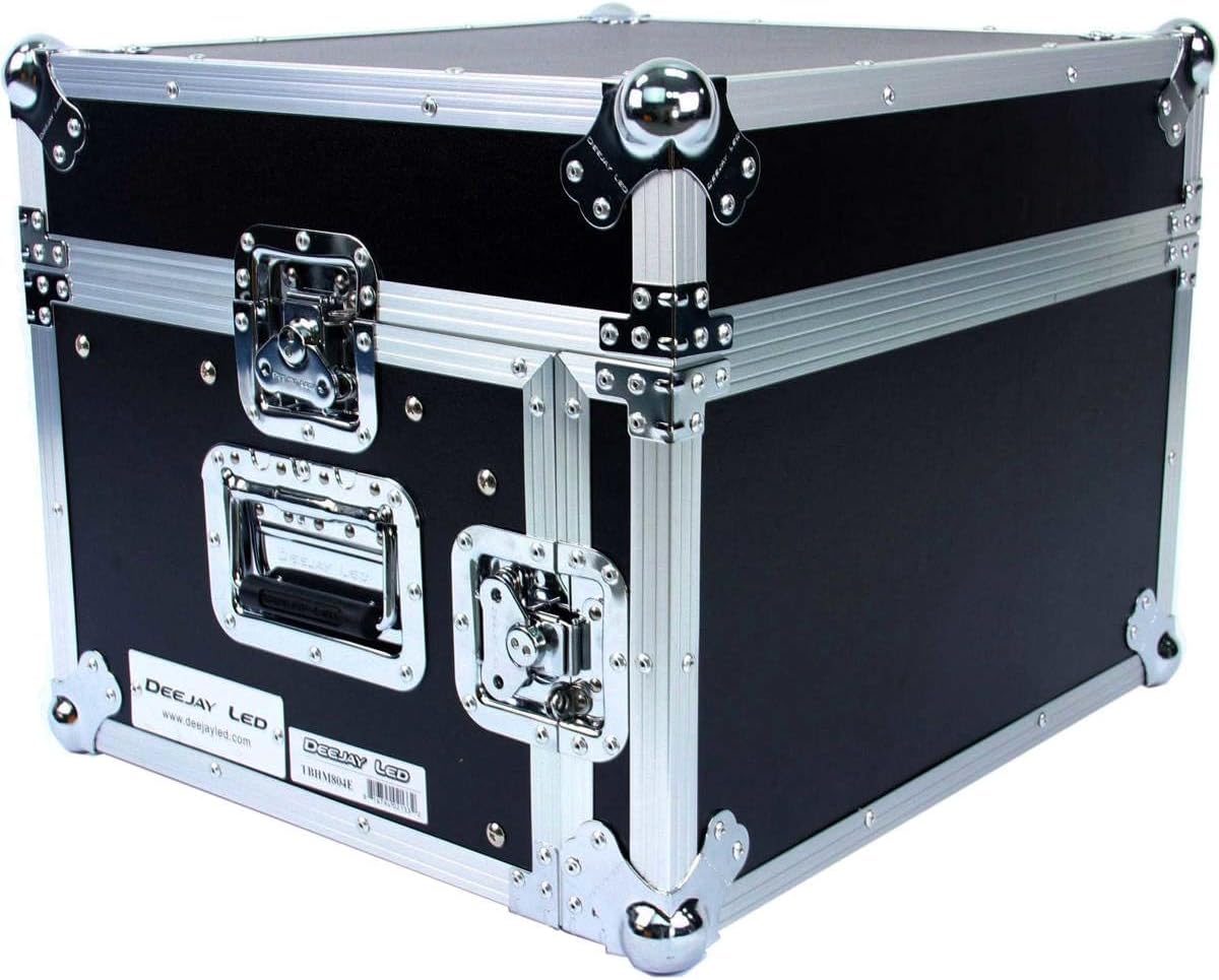 DEEJAY LED TBHM804E Fly Drive Case 8u Space Slant Mixer Rack / 4 u Space Vertical Rack System with Full AC Door