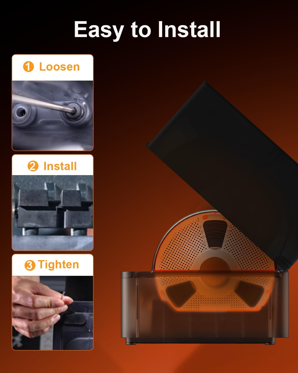 SUNLU AMS Heater, Compatible with Bambu Lab AMS 1.0, Enables Drying While Printing, Drying evenly & 70℃ Fast Heating Filament Dryer, 4-roll Capacity (AMS Not Included)