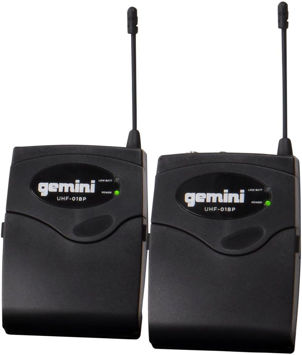 Gemini Sound UHF-04HL Professional Audio DJ Equipment Superior Single Channel Quad 4 Wireless UHF Headset Lavalier Microphones Receiver System with 150ft Operating Range