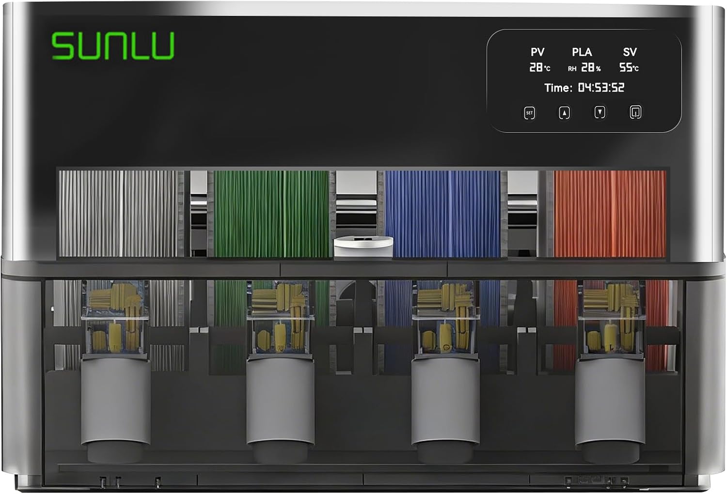 SUNLU AMS Heater, Compatible with Bambu Lab AMS 1.0, Enables Drying While Printing, Drying evenly & 70℃ Fast Heating Filament Dryer, 4-roll Capacity (AMS Not Included)