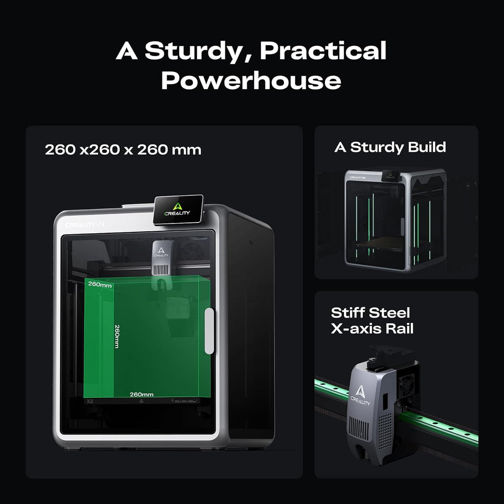 Creality K2 Combo 3D Printer, Multicolor Printing Bundle with CFS, Max 600mm/s Printing Speed, Smart Auto Leveling & Al Camera, Next-Gen Direct Drive Extruder, Build Volume 260 * 260 * 260mm
