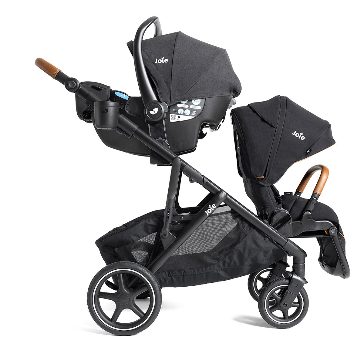 Chive and Rue - All-in-One Convertible Single-to-Double Modular Stroller with 20+ Customizable Modes & All-Terrain Wheels, and Lightweight Infant Car Seat Travel System (Shale)