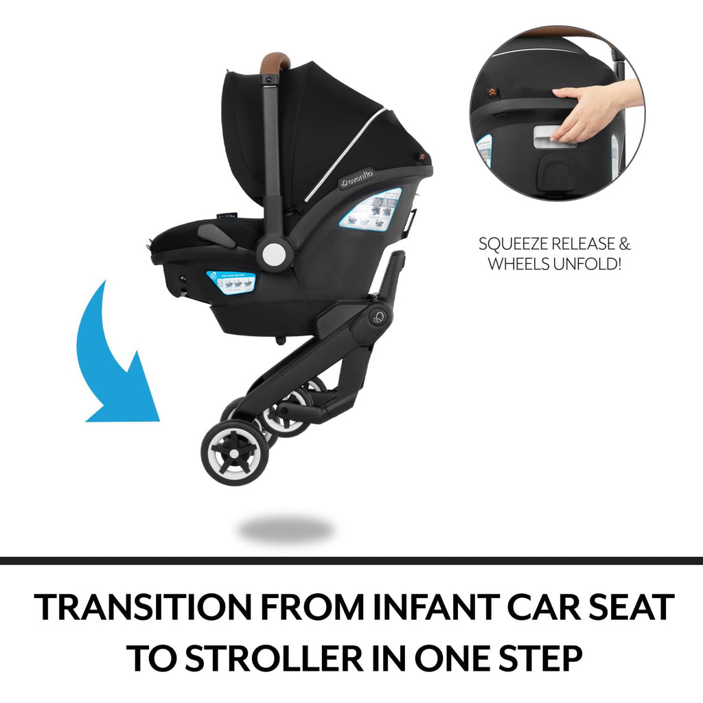 Evenflo Shyft DualRide Infant Car Seat Stroller Combo Moonstone