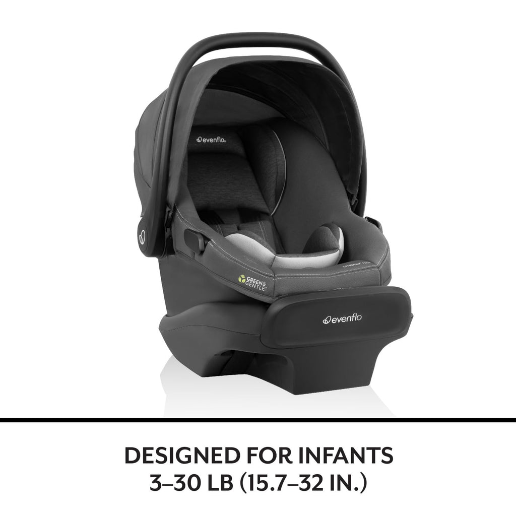 Evenflo LiteMax NXT Rear-Facing Lightweight Preemie and Infant Car Seat 3-30lbs. with SensorSafe. Easy Install with Base (Primrose Pink)