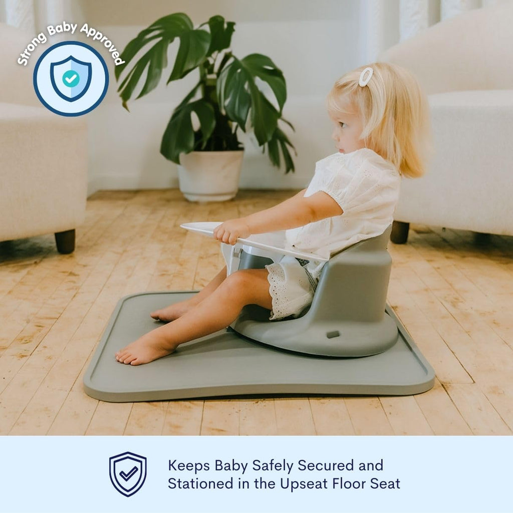 Upseat Ergonomic Baby Seat + Splat Mat, Waterproof, Soft, Spill & Mess Containment Bundle