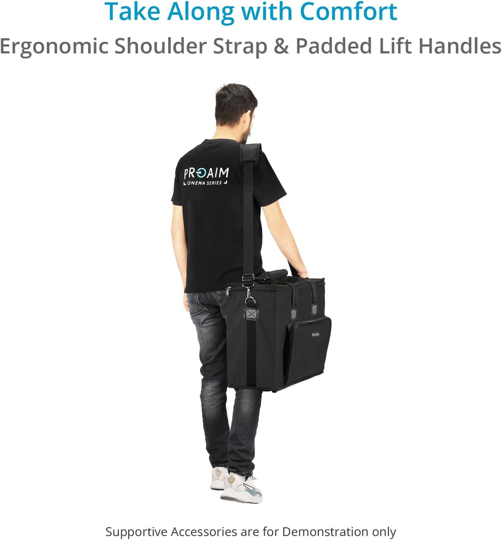 PROAIM Cube 4U Rack Bag for Sound Recordists, Soundmen, Musicians & Mixers. Professional Bag for Audio Systems, Wireless Microphone System, Field recording, Equalizers (BG-CB4U-01)