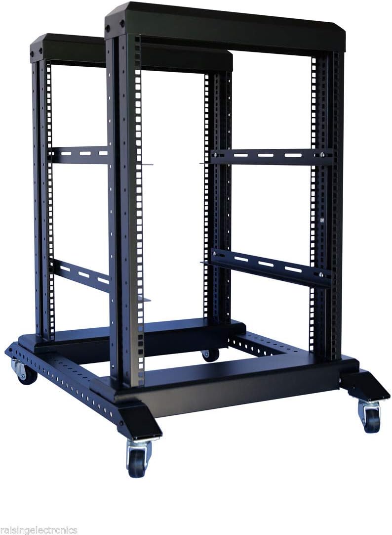Server Rack Open Frame Rack 4 Post 19 inch Adjustable Server/Audio Rack Cold Rolled Steel(15U,17 Depth)