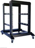 Server Rack Open Frame Rack 4 Post 19 inch Adjustable Server/Audio Rack Cold Rolled Steel(15U,17 Depth)
