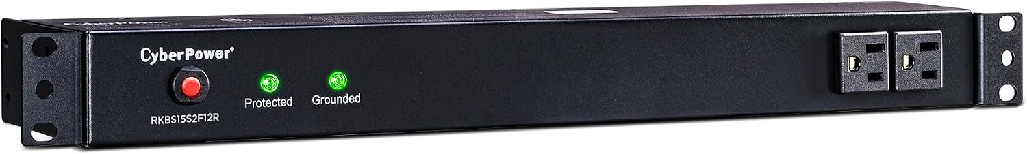 CyberPower RKBS15S2F12R Rackbar Surge Protector, 120V/15A, 14 Outlets, 15 Foot Power Cord, 1U Rackmount, UL Listed