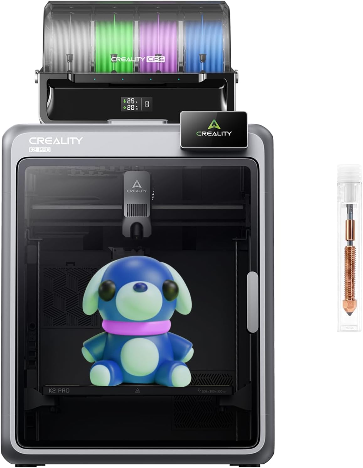 Creality Official K2 Pro Combo(A) 3D Printer, Multi-Color Printing with CFS, 600mm/s High-Speed, AI Cameras, Full Auto-Leveling, Dual Z-Axis, 300x300x300mm Build Volume