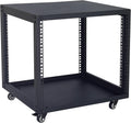 SC02 9U 19' Open Frame Network Server AV Gear Equipment Rack Mobile Storage Cabinet with Casters & a Shelf - for HsSome Audio & Video DJ Recording Studio Sound Equipment