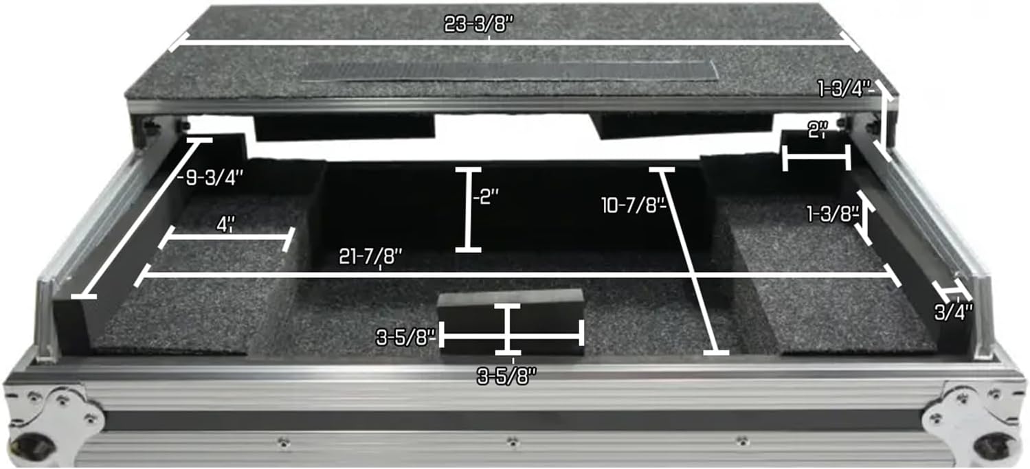 Harmony Audio HCMIXTRACKPRO3LT Flight Glide Laptop Stand DJ Case Compatible with Numark Mixtrack 3