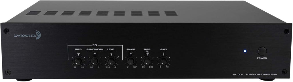 Dayton Audio SA1000 Subwoofer Amplifier, 1000-Watt Class-AB Power with Parametric EQ & Bass Controls, Rack-Mountable