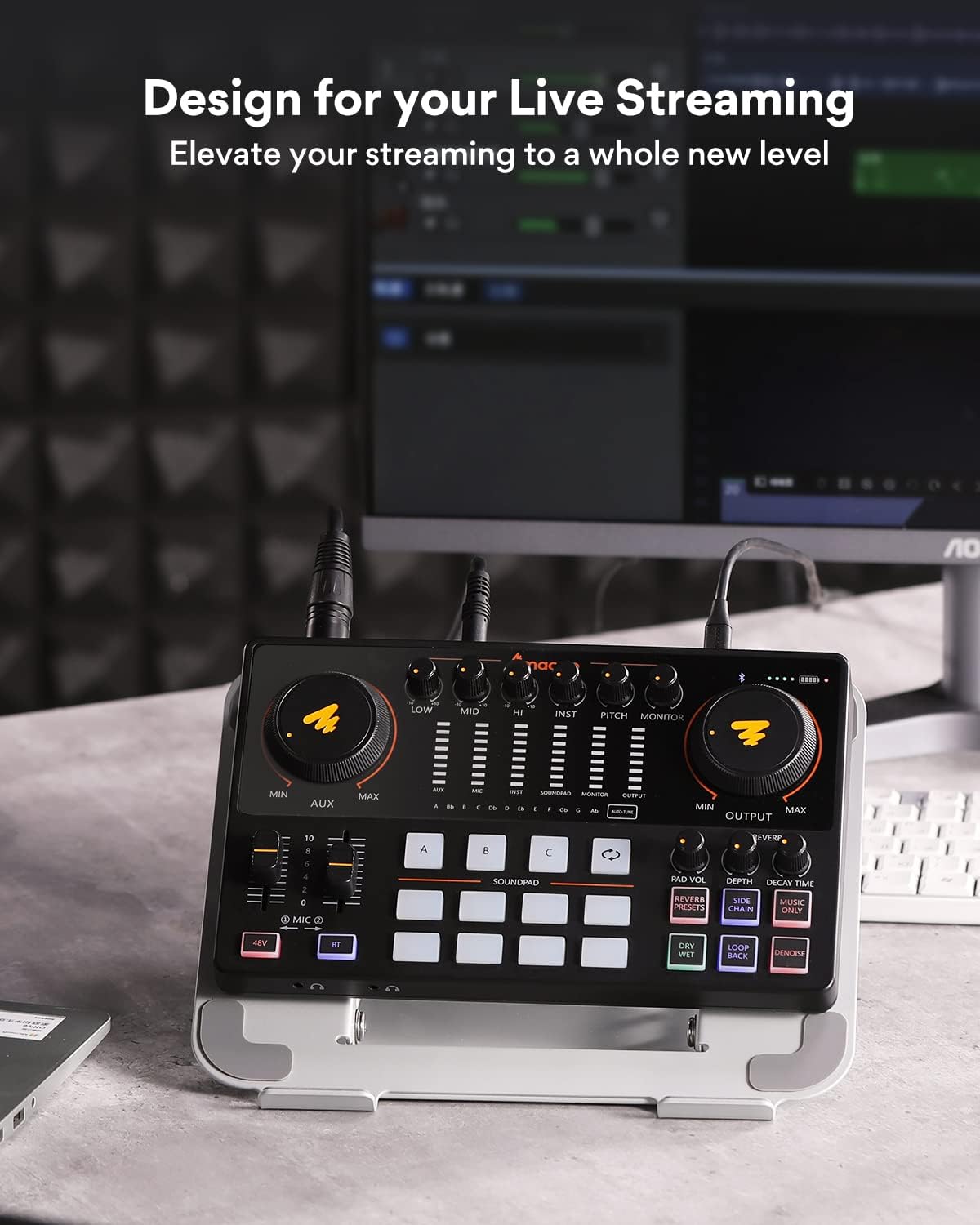 MAONO-MaonoCaster-Podcast Equipment Bundle for 2-includes All-in-one Audio Interface with Premium Mic Preamp, XLR Condenser Microphone, and 3.5MM Mic for Podcast Recording, Streaming, DJ (AME2 Duo)