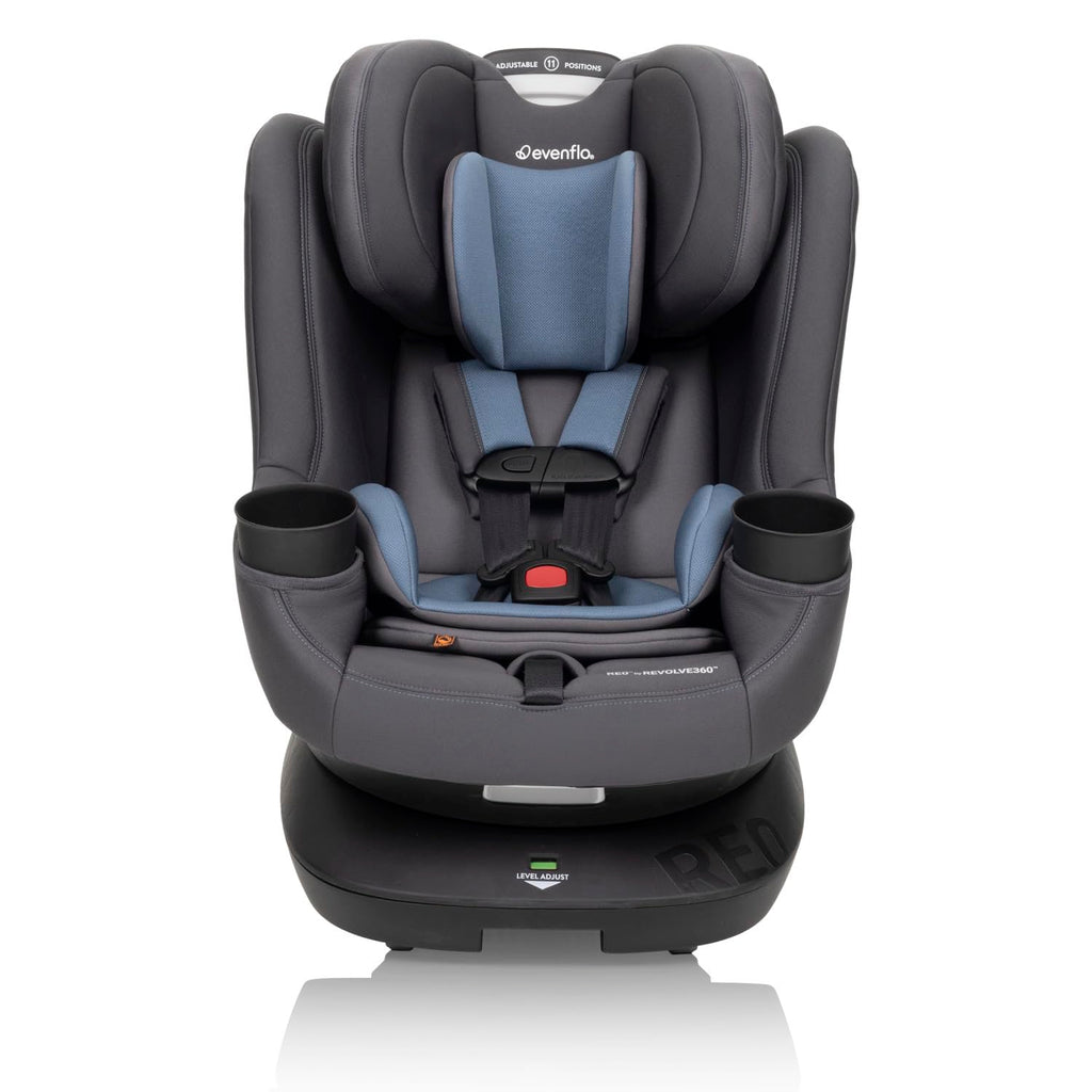 Evenflo REO by Revolve360 Rotating Convertible Car Seat with Quick Clean Cover, Infant to Toddler, Forward and Rear Facing, Compact Design, One-time Install (Nantucket)