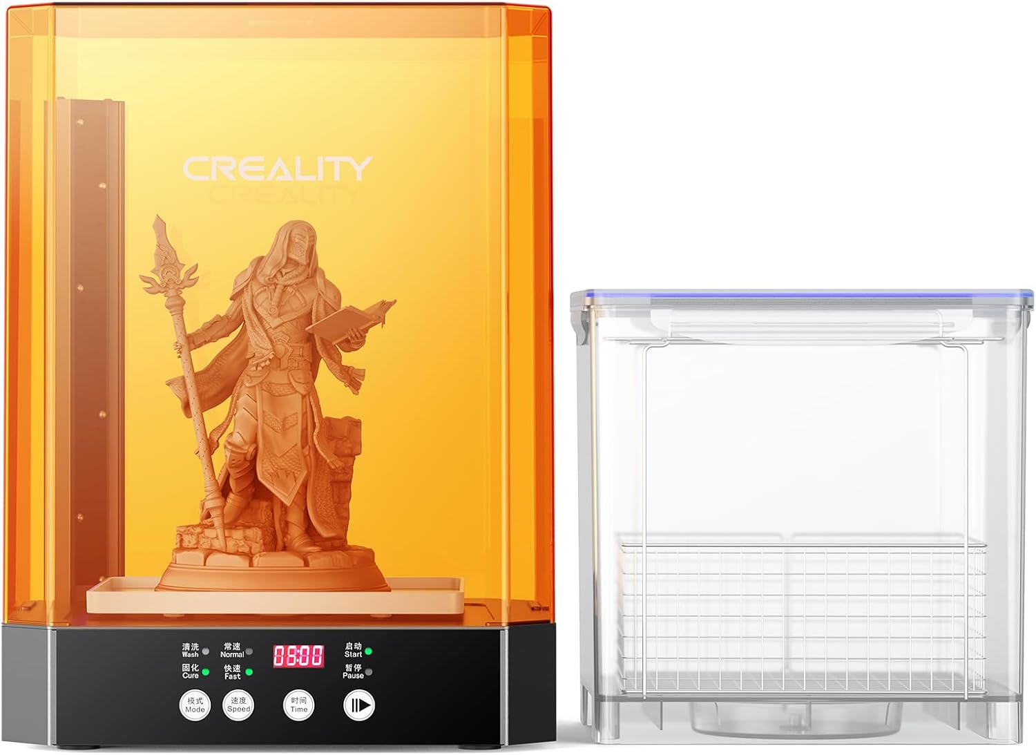 Creality Wash and Cure Station UW-03 2 in 1 Machine Resin 3D Printer Upgraded 405nm UV Curing Rotary Box Bucket for LCD/DLP/SLA Size 8.26x6.29x7.87in