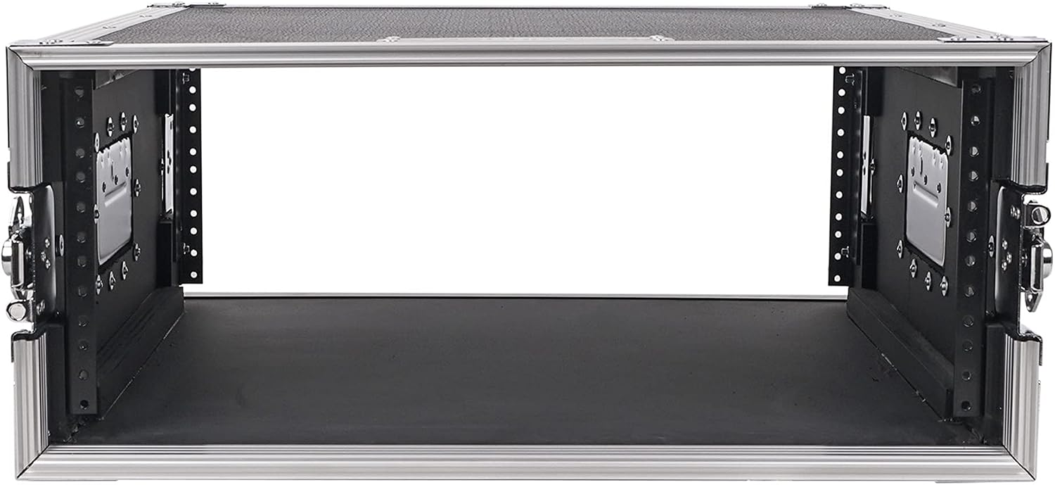 Sound Town 4U PA/DJ Rack/Road Case, 4-Space, with 21' Rackable Depth, Plywood, Metal Ball Corners, Pro Tour Grade Flight Case (STRC-4U)