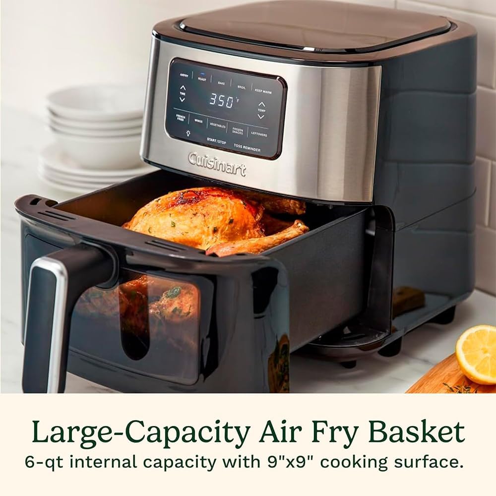 Cuisinart AIR200 Air Fryer Oven 6-Qt Basket Air Fryer Stainless Steel Bundle with 2 YR CPS Enhanced Protection Pack