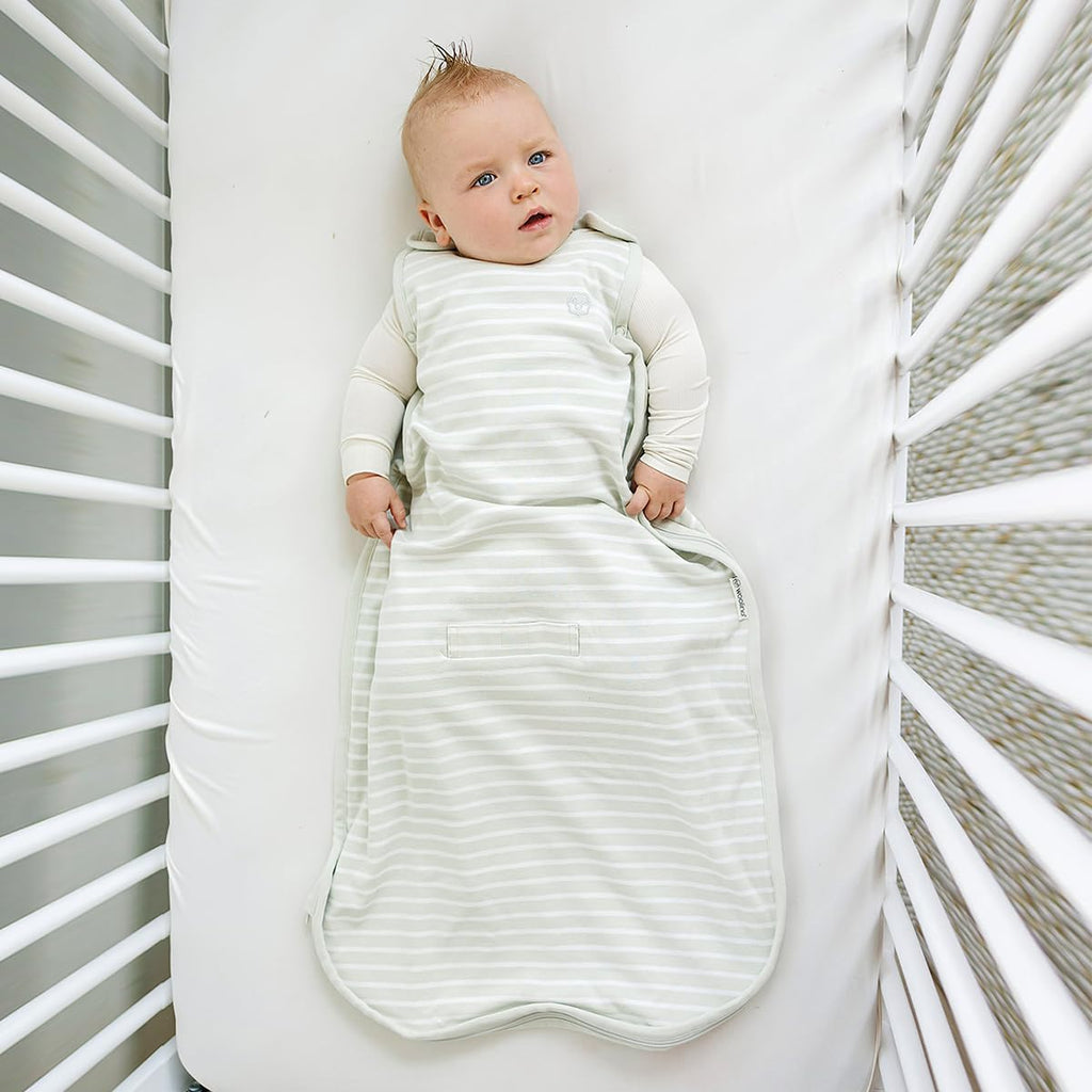 Woolino Ultimate Baby Sleep Sack – 4 Season Merino Wool Sleeping Bag, Organic Cotton Outer, Temp Regulating Blanket, Adjustable Sleep Sack Universal Size 2–24 Months - Birch Gray