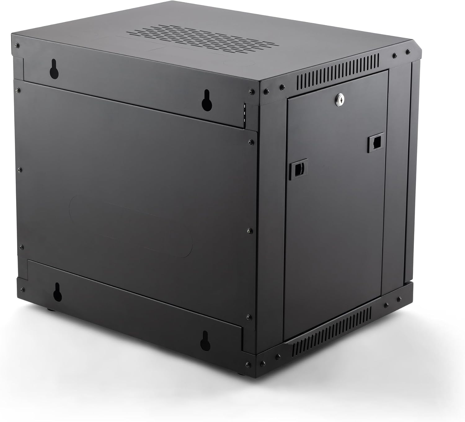 On-Stage RKD9000 9U Wall-Mount Knock-Down Rack (Enclosed Steel Cabinet for Rack-Mount Components, Portable, Mountable, Vented, Lockable Doors, Port Knockouts, Casters, Rubber Feet, Flat Packed, Black)