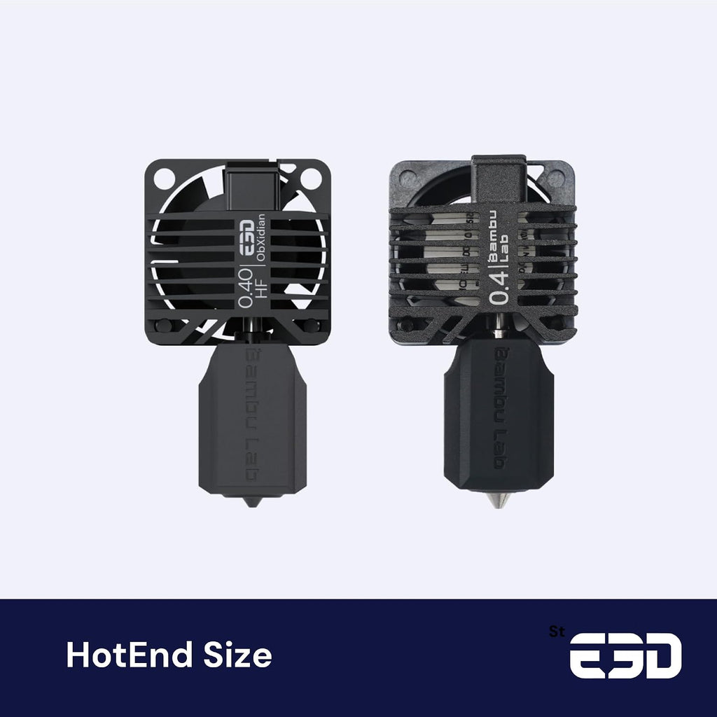 E3D High Flow ObXidian™ Bambu Lab P1P/P1S (0.4mm) Complete HotEnd, 60% Increased Flow Rate, Smooth 3D Printing, Ideal for Fiber-Filled Filaments, Bambu Approved
