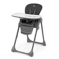 Chicco Polly Space-Saving Foldable High Chair with Easy-Clean Seat Pad, High Chair for Babies and Toddlers with Multi-Position Recline and Height Adjustment, for Children up to 40 lbs., Black/Black