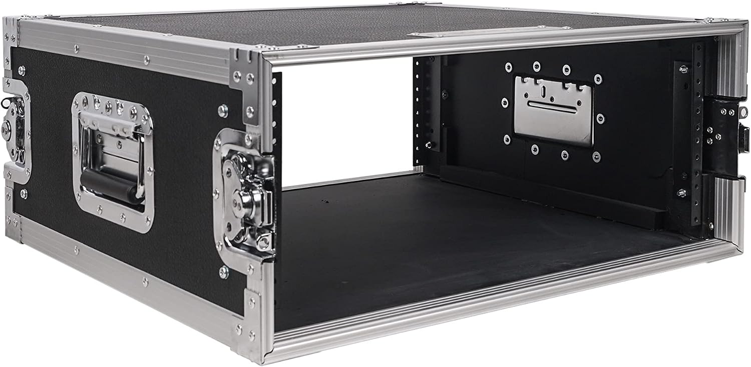 Sound Town 4U PA/DJ Rack/Road Case, 4-Space, with 21' Rackable Depth, Plywood, Metal Ball Corners, Pro Tour Grade Flight Case (STRC-4U)