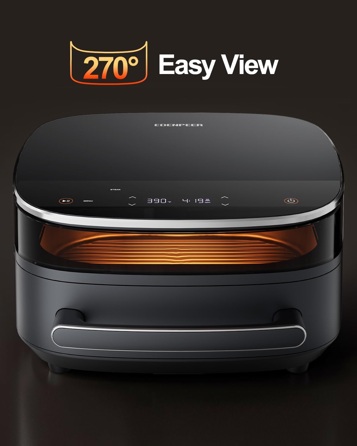 Large Air Fryer 6QT, 11-in-1 Fast Cooking Air Fryer with Top & Bottom Heating, No Flip Needed, Quiet 50dB, Family Size Digital Air Fryer for Healthy Meals, Fits a 12' Pizza or Steaks