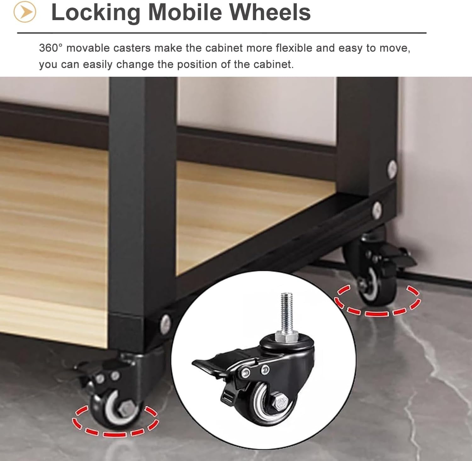 6 Tier AV Media Stand, Movable Record Player DVD CD Audio Rack Tower Holder, Adjustable Entertainment Video Game Equipment Cabinet Shelf for Home/Office/Theater (Wood Color)