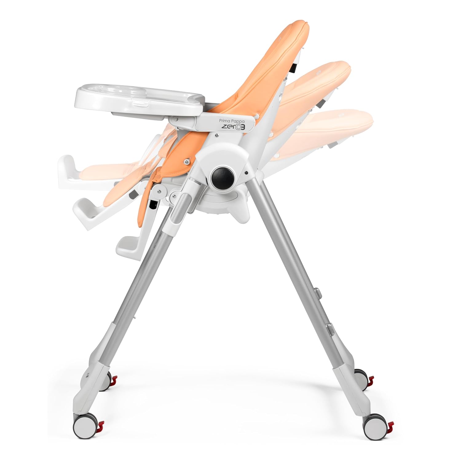 Peg Perego Prima Pappa Zero 3 - High Chair - for Children Newborn to 3 Years of Age - Made in Italy - Peach (Light Orange)