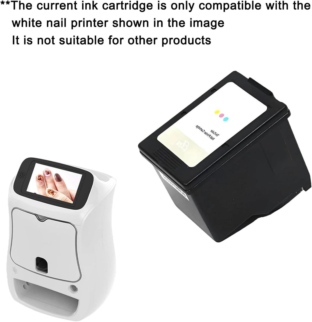 Long-Lasting Replacement Ink Cartridge for Nail Printer, 3D Color Ink Cartridge with HD Painting for 800 Nails, for Nail Art Studios and Girls' Home Nail Care Whiteinkcartridge