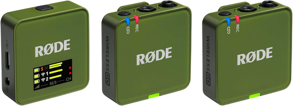 RØDE Wireless GO (Gen 3) – Compact Wireless Mic – Pristine Audio, 32-bit Float Recording, Automatic Level Control, for Phones, Cameras and Computers (Moss)