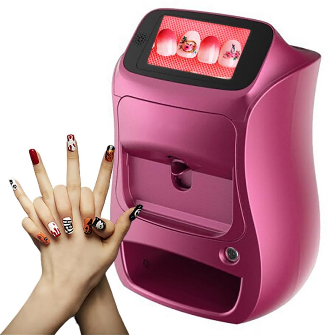 Automatic Smart 3D Art Nail Printer, Digital Mobile Nail Art Printer - Mini Portable Nail Painting Machine Control Through Free Mobile App, for Beauty & Personal Care for Girls' Home Nails