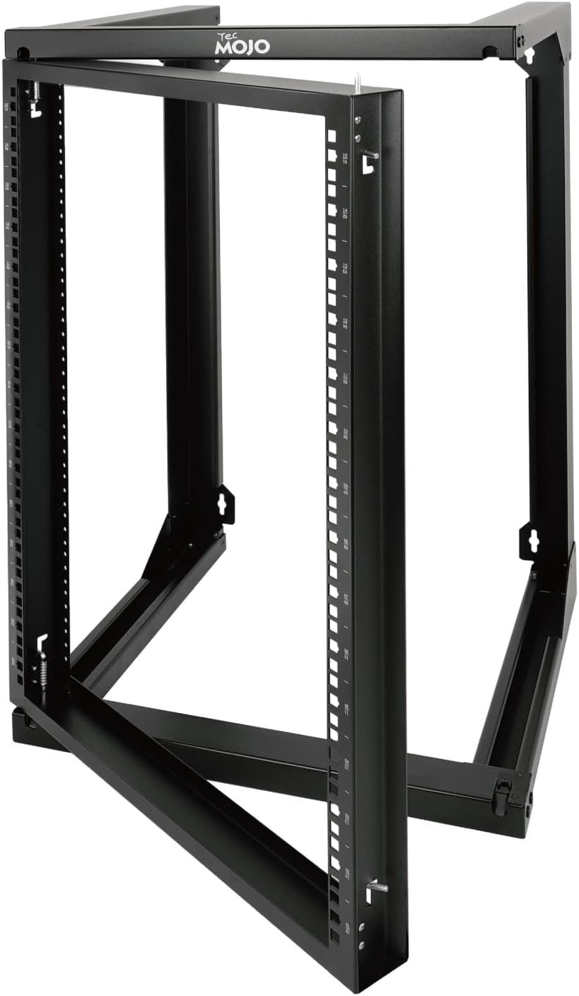 Tecmojo 15U Server Rack with Swing Gate, 15U Rack for 19inch Computer/AV/Data/IT/Media Equipment, Wall Mount Server Rack with 18inch Depth, Square&Tapped Holes