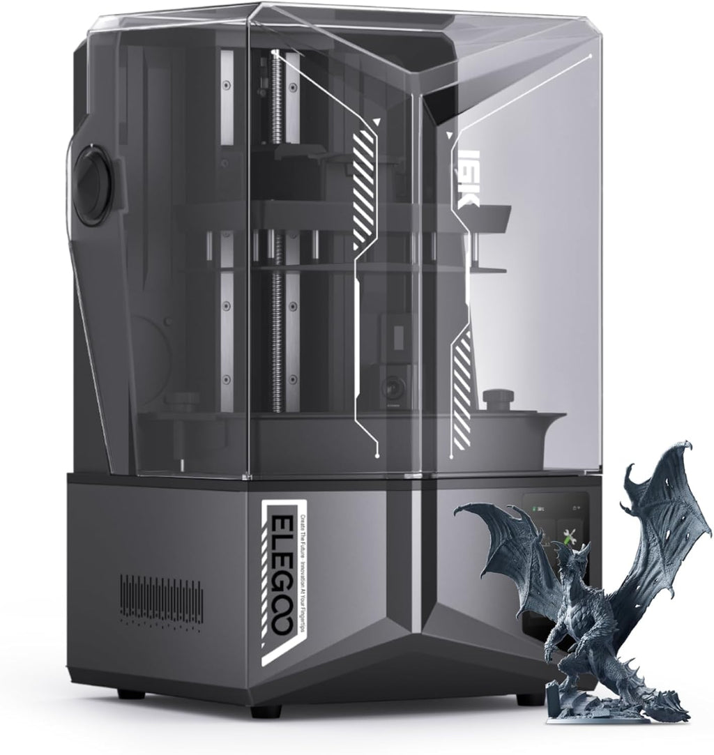 ELEGOO Saturn 4 Ultra 16K Resin 3D Printer with 10' 16K Mono LCD and Flip-up Lid, Smart Tank Heating at 30 °C, 150mm/h High Speed Printing, Large Printing Size of 8.33 × 4.66 × 8.66 Inches