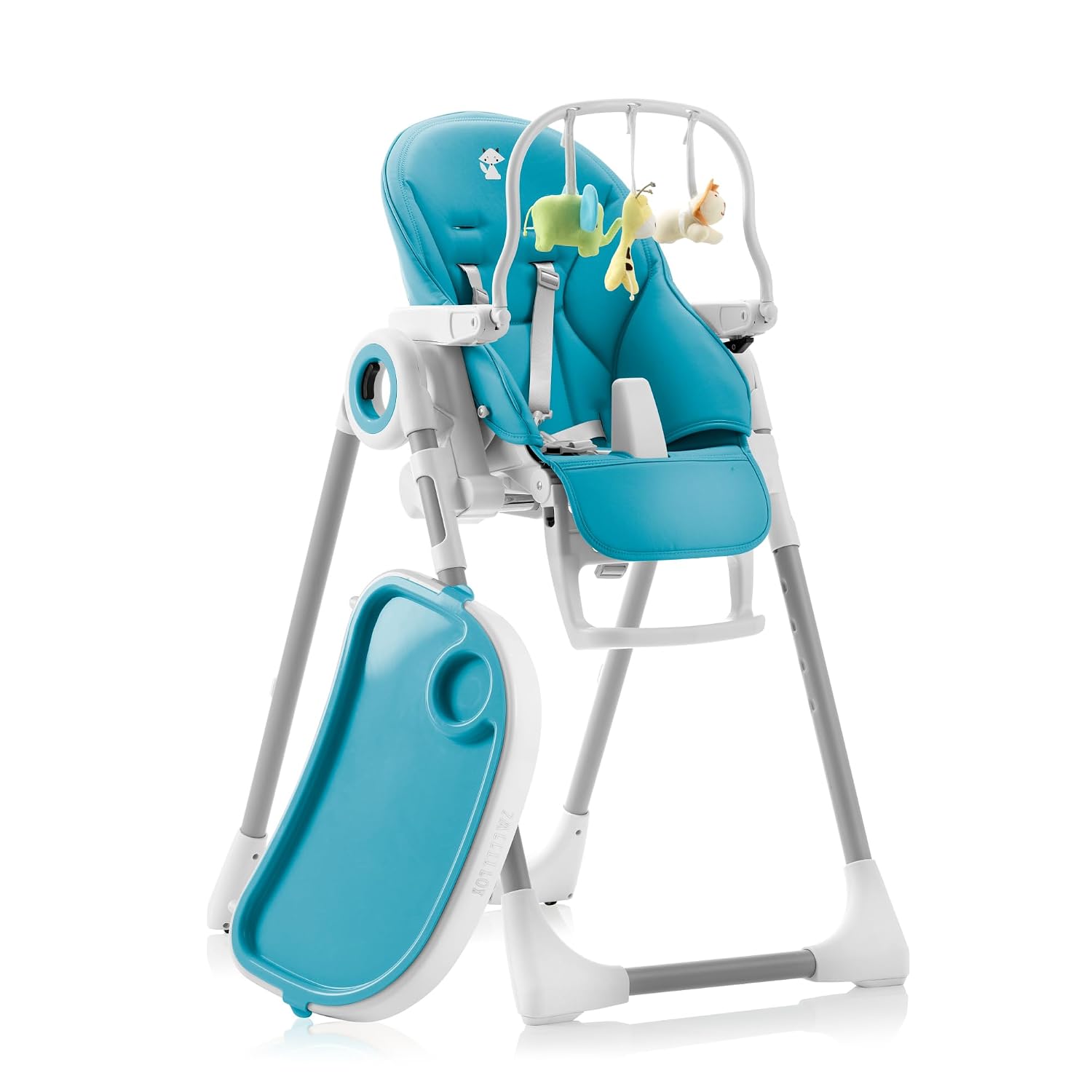 Baby High Chair Adjustable to 7 Different Heights - Foldable High Chairs for Babies and Toddlers - Silla para Comer de Bebe - Blue