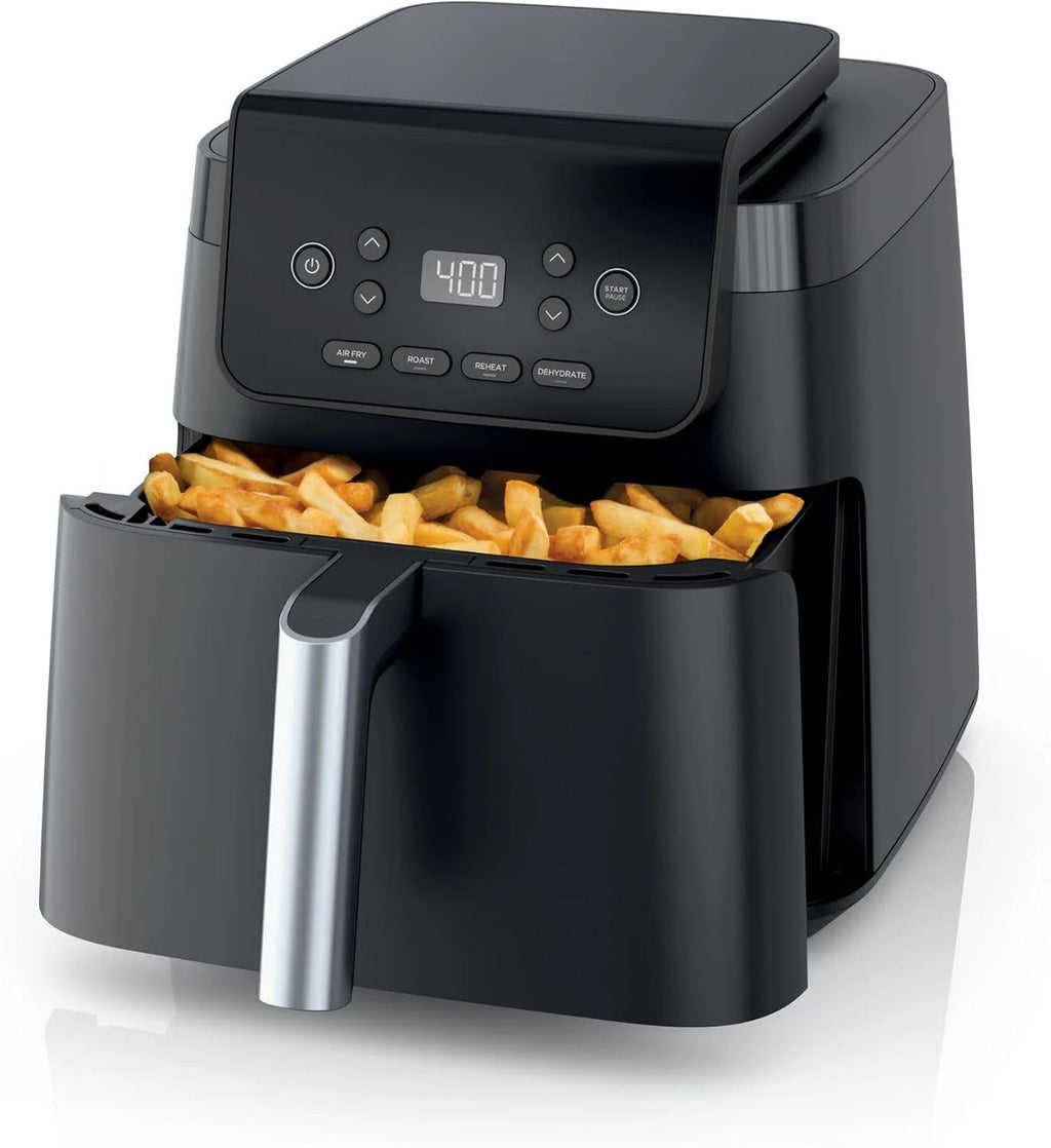 Pro XL Air Fryer, 6.5 Quart Family Size for Quick Meals, 4-in-1 Functions: Air Fry, Roast, Bake, Reheat, with Nonstick Dishwasher-Safe Basket (Black)