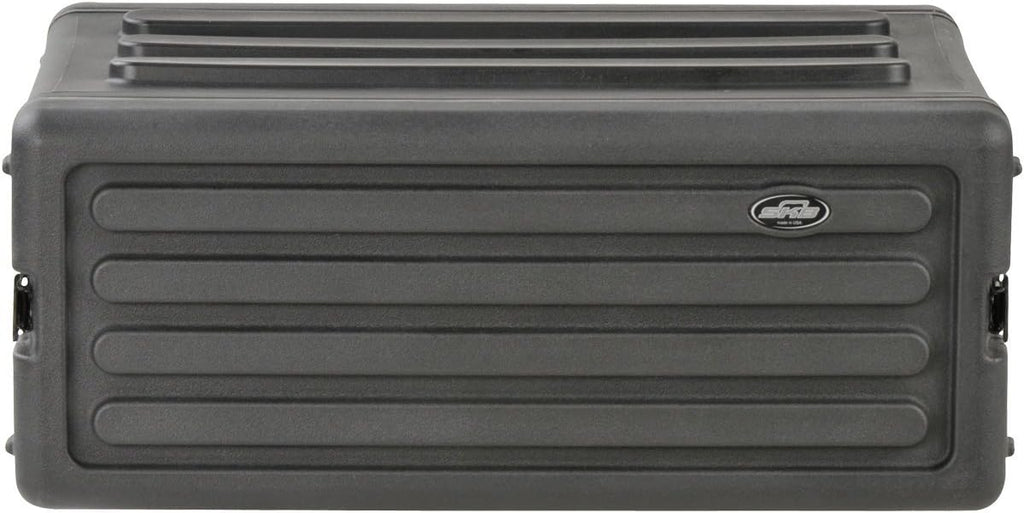 SKB 4U Shallow Roto Rack Case - Durable Polyethylene Gear Protector, Stackable, Waterproof with Twist Latches & Rubber Feet for Musicians, DJs, and A/V Equipment - Secure Transport & Storage Solution